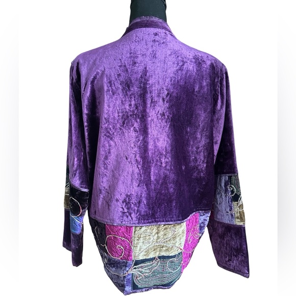 Vintage Flashback Women's Jacket Whimsigoth Witchy Velvet Patchwork Size M - Picture 6 of 9